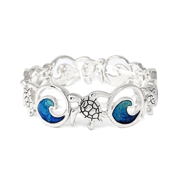 Sealife Turtle & Wave Epoxy Bracelet - Picture 2 of 2